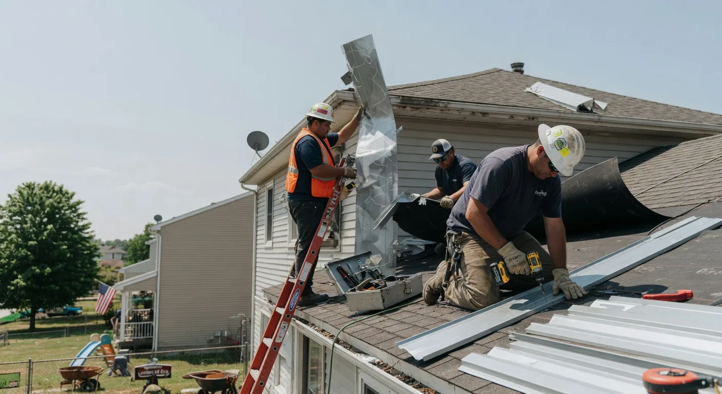 Storm Damage Metal Roof Repair in Pleasant Lake, IN